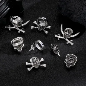 Halloween Skull Pirate Adjustable Opening Ring