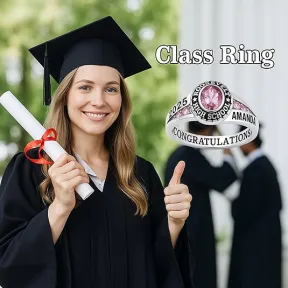 December Birthstone Laser Engraving Class Ring