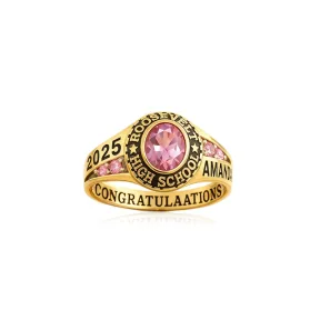December Birthstone Laser Engraving Class Ring
