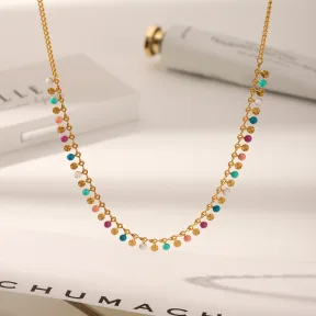 Colorful Oil Stainless Steel Necklace