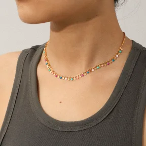 Colorful Oil Stainless Steel Necklace