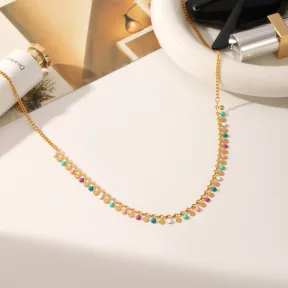 Colorful Oil Stainless Steel Necklace