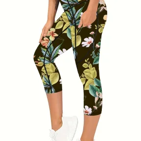 Տպագրությամբ բարձր գոտկատեղով ձևավորող յոգայի լեգինսներ կանանց համար