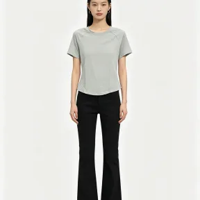 Summer Crew-neck Athletic-style Figure-flattering Yoga Top