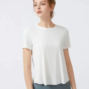 Summer Crew-neck Athletic-style Figure-flattering Yoga Top