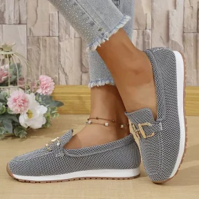 Women's Solid Color Flat Sneakers - Casual Lightweight Walking Shoes For Daily Wear And Comfortable All-match Style