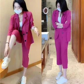 Plus Size Suit Coat Harem Pants Two-piece Set