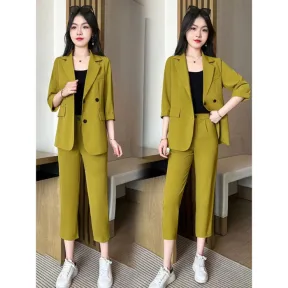 Plus Size Suit Coat Harem Pants Two-piece Set
