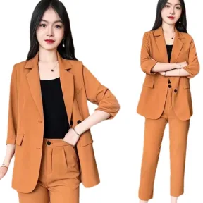 Plus Size Suit Coat Harem Pants Two-piece Set