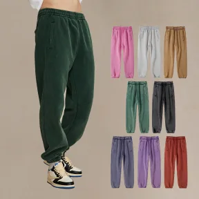 High Street American Retro Washed Distressed Batik Fleece Ankle-tied Casual Sweatpants Male