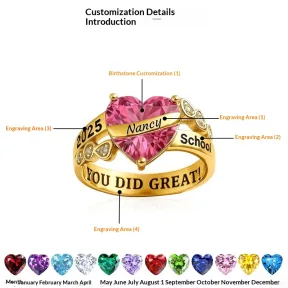 Graduation Commemorative Ring DIY Engraved Love Birthday Stone