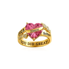Graduation Commemorative Ring DIY Engraved Love Birthday Stone