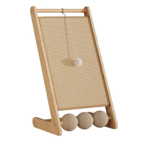 Upright Solid Wood Sisal Cat Scratching Postno Flaking