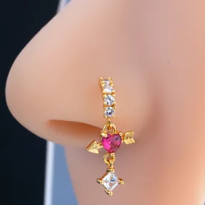 Քթի զարդ՝ ծաղկի, եռանկյան, սրտի և թիթեռի ձևավորումներով