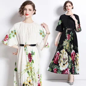 New Artistic Mid-sleeve Crew-neck Dress For Women