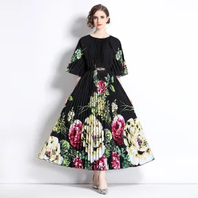 New Artistic Mid-sleeve Crew-neck Dress For Women