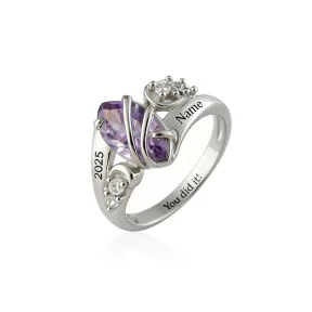 Birthstone Graduation Commemorative Accessories Women's College Ring