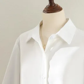 Womens Lantern-Sleeve Professional Lapel Shirt