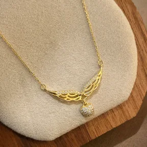 Silver Light-Luxury Angel Wings Necklace Under The Banyan Tree