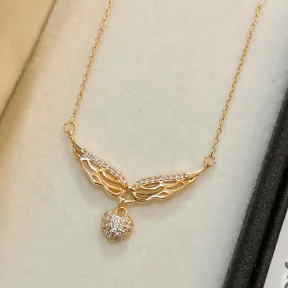 Silver Light-Luxury Angel Wings Necklace Under The Banyan Tree