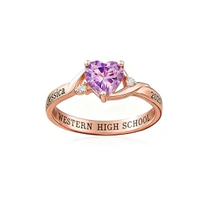 Fashion Love Birthday Stone Women's Graduation Commemorative Ring