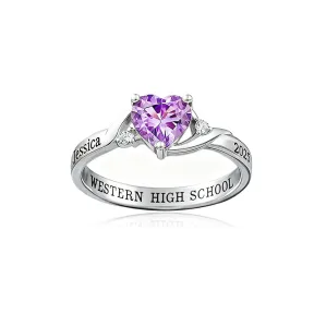 Fashion Love Birthday Stone Women's Graduation Commemorative Ring