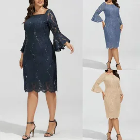 Women's Figure-flattering Heavily Embroidered Dress
